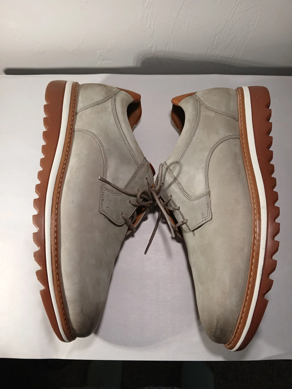Johnston & Murphy Truform Men's 10W Braydon Plain Toe Lace-Up Gray Derby Shoes